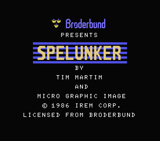 Spelunker title screen for MSX